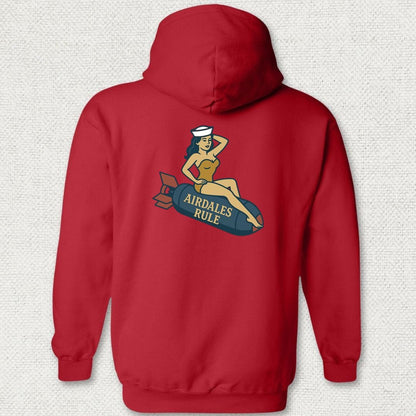 NavyHumor Hoodie Red / S Airdales Rule Tattoo Hoodie