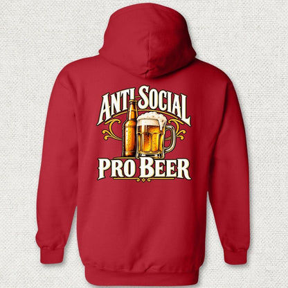 NavyHumor Hoodie Red / S Anti Social, Pro Beer Hoodie