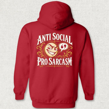 NavyHumor Hoodie Red / S Anti Social, Pro Sarcasm Hoodie