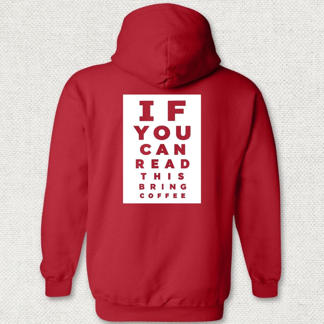 NavyHumor Hoodie Red / S Bring Coffee Eye Chart Hoodie