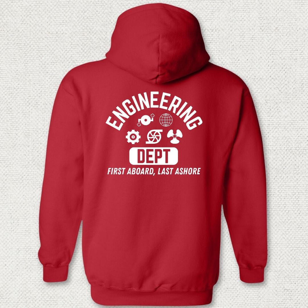 NavyHumor Hoodie Red / S Engineering - First Aboard Hoodie