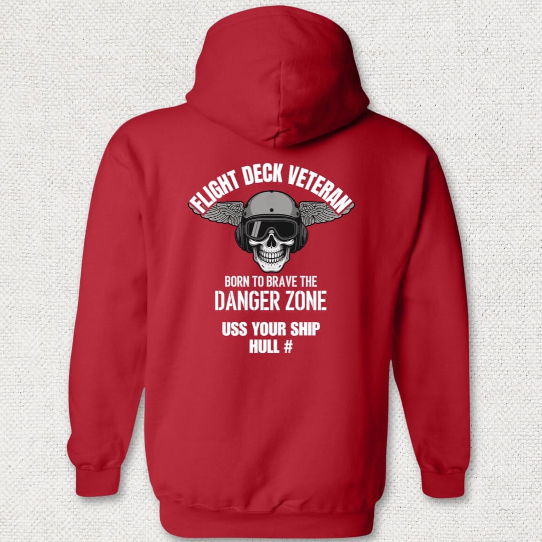 NavyHumor Hoodie Red / S Flight Deck Veteran - Add Your Command Hoodie