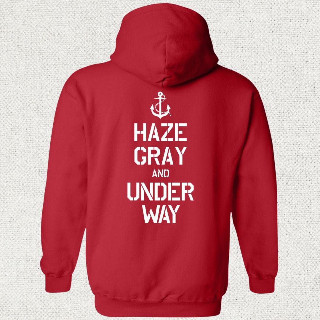 NavyHumor Hoodie Red / S Haze Gray and Under Way Hoodie