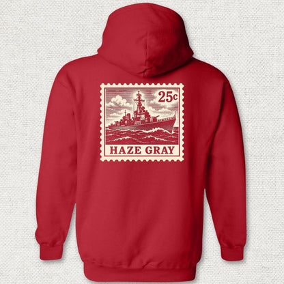 NavyHumor Hoodie Red / S Haze Gray Stamp Hoodie