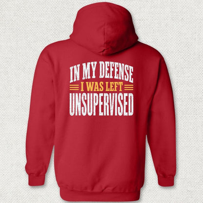 NavyHumor Hoodie Red / S I Was Left Unsupervised Hoodie
