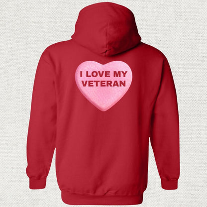NavyHumor Hoodie Red / S Love My Veteran Hoodie