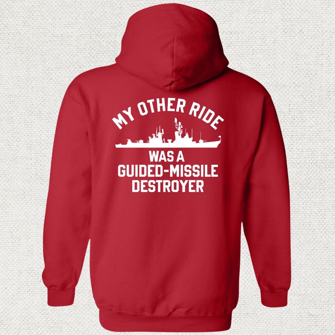 NavyHumor Hoodie Red / S My Other Ride Was A DDG (Adams-Class) Hoodie