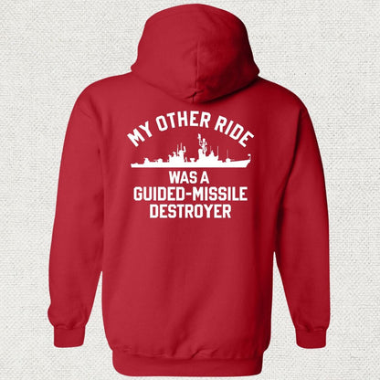 NavyHumor Hoodie Red / S My Other Ride Was A DDG (Adams-Class) Hoodie