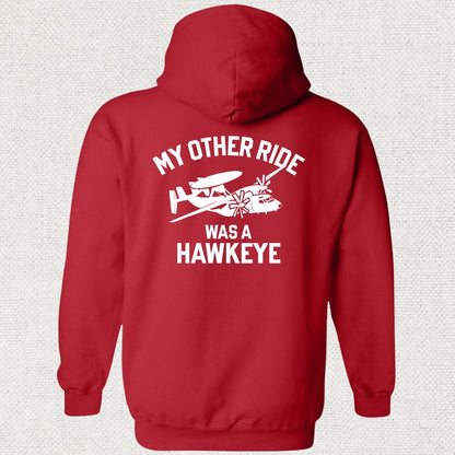 NavyHumor Hoodie Red / S My Other Ride Was A Hawkeye Hoodie