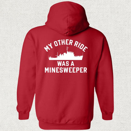 NavyHumor Hoodie Red / S My Other Ride Was A Minesweeper Hoodie