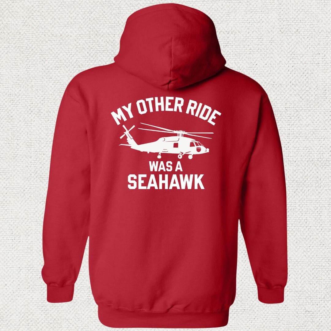 NavyHumor Hoodie Red / S My Other Ride Was A Seahawk Hoodie