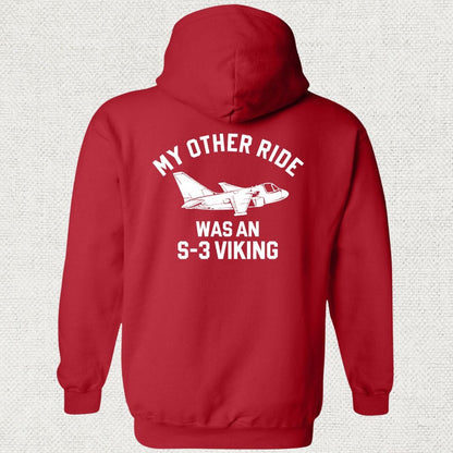 NavyHumor Hoodie Red / S My Other Ride Was An S-3 Viking Hoodie