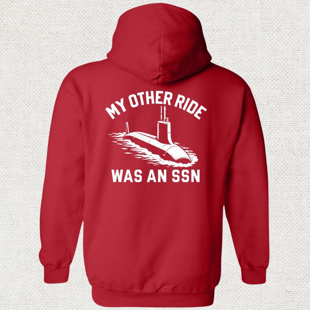 NavyHumor Hoodie Red / S My Other Ride Was An SSN Hoodie