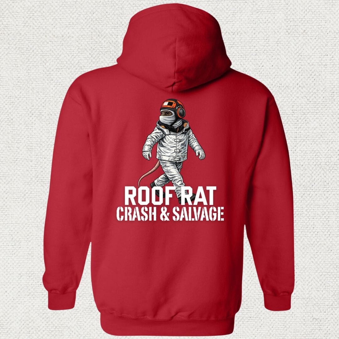 NavyHumor Hoodie Red / S Red Roof Rat - Crash & Salvage Hoodie