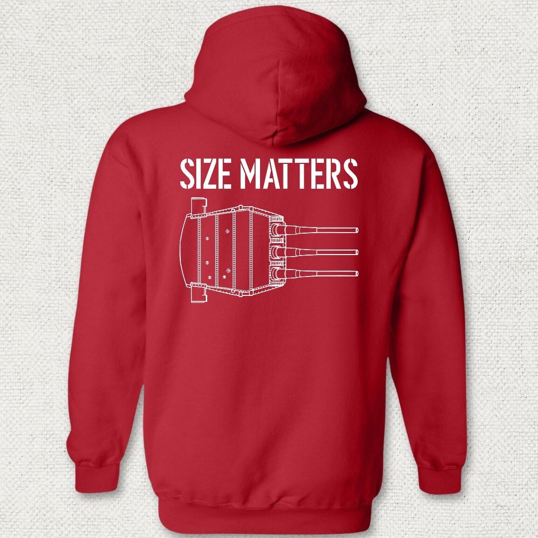 NavyHumor Hoodie Red / S Size Matters - Battleship Hoodie