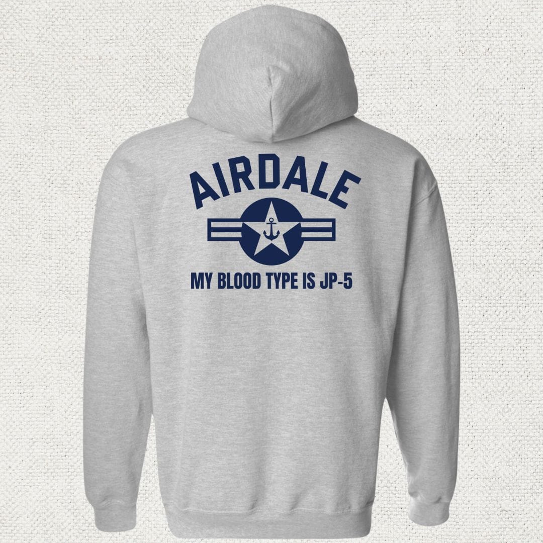 NavyHumor Hoodie Sport Grey / S Airdale - My Blood Type is JP-5 Hoodie