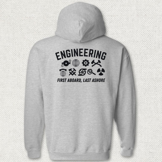 NavyHumor Hoodie Sport Grey / S Engineering - First Aboard Hoodie
