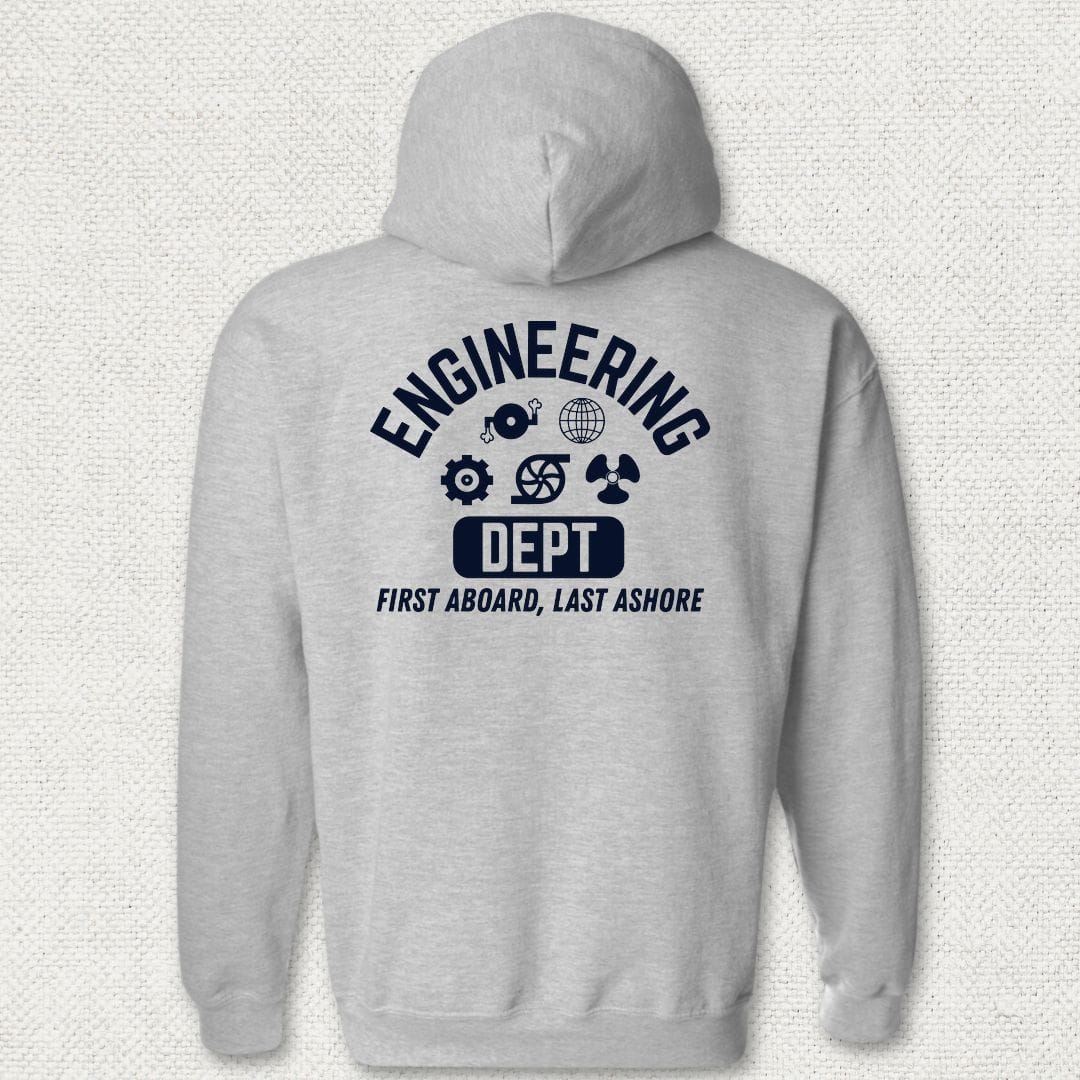 NavyHumor Hoodie Sport Grey / S Engineering - First Aboard Hoodie