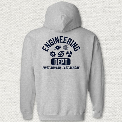 NavyHumor Hoodie Sport Grey / S Engineering - First Aboard Hoodie