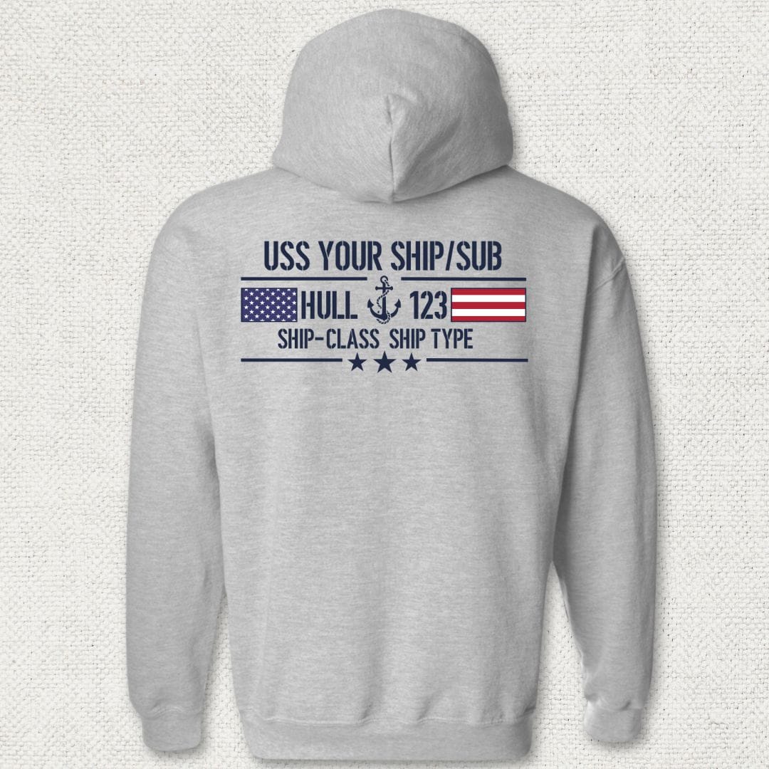 NavyHumor Hoodie Sport Grey / S Flag & Anchor - Add Your Command Hoodie