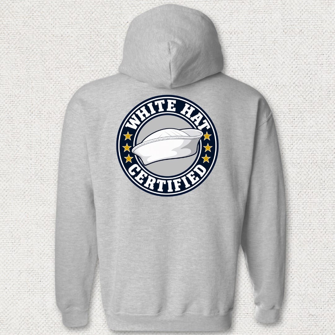 NavyHumor Hoodie Sport Grey / S White Hat Certified Hoodie