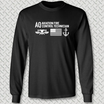 NavyHumor Long-sleeve Black / S AQ - Flag & Anchor Long Sleeve Tee