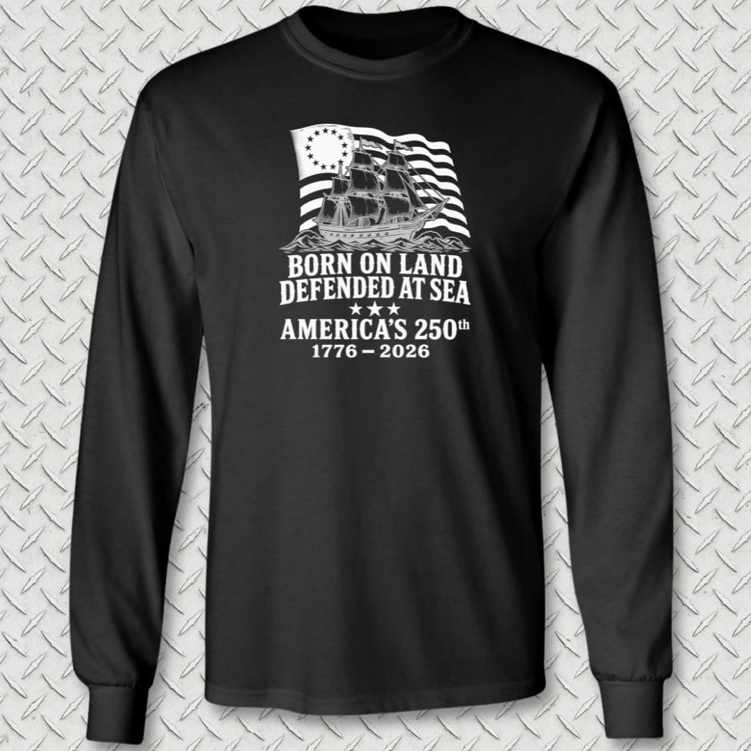 NavyHumor Long-sleeve Black / S Defended at Sea - America's 250th Long Sleeve Tee