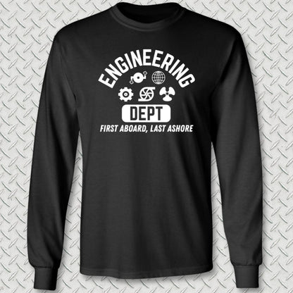 NavyHumor Long-sleeve Black / S Engineering - First Aboard Long Sleeve Tee