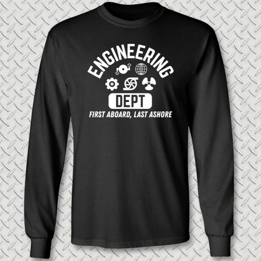NavyHumor Long-sleeve Black / S Engineering - First Aboard Long Sleeve Tee