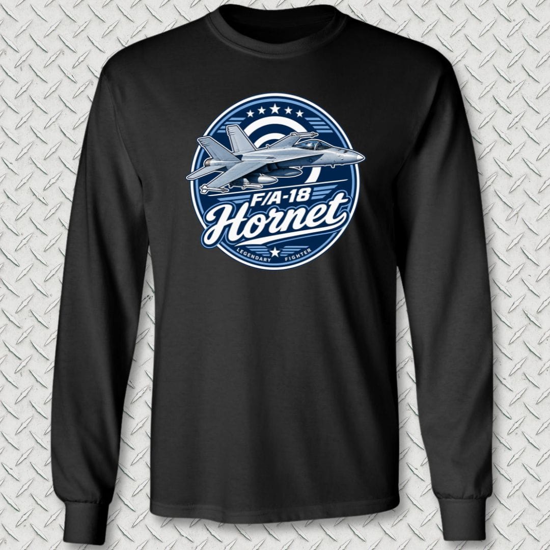 NavyHumor Long-sleeve Black / S F/A-18 Hornet Legendary Fighter Long Sleeve Tee