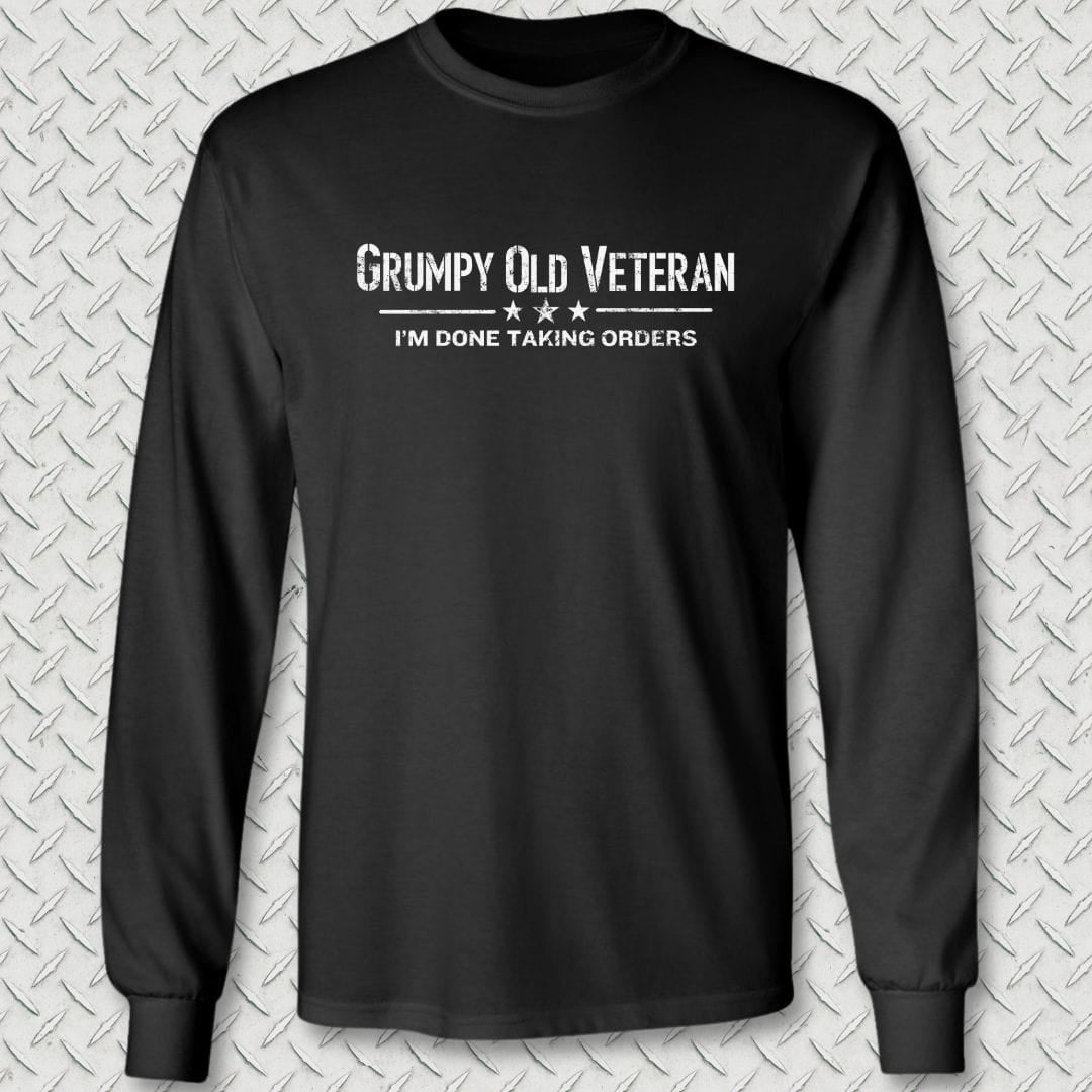 NavyHumor Long-sleeve Black / S Grumpy Old Veteran Long Sleeve Tee