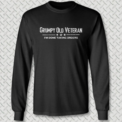 NavyHumor Long-sleeve Black / S Grumpy Old Veteran Long Sleeve Tee