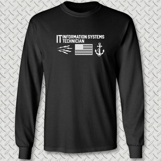 NavyHumor Long-sleeve Black / S IT - Flag & Anchor Long Sleeve Tee