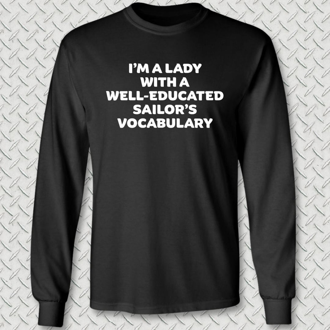 NavyHumor Long-sleeve Black / S Lady Sailor Vocabulary Long Sleeve Tee