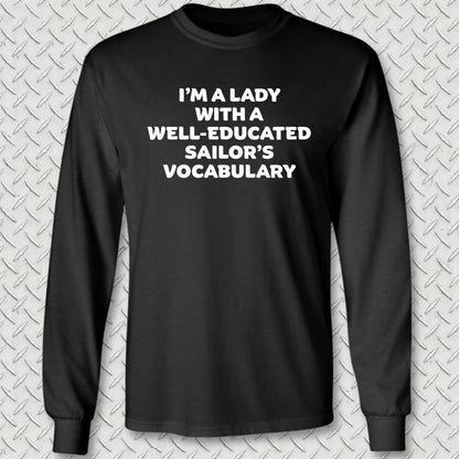 NavyHumor Long-sleeve Black / S Lady Sailor Vocabulary Long Sleeve Tee