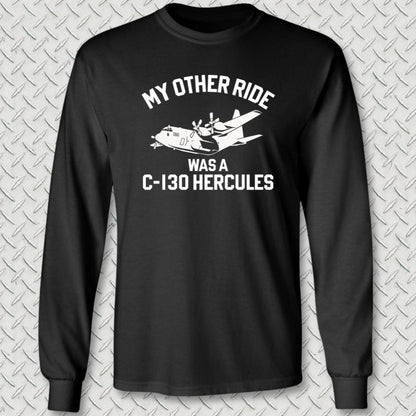 NavyHumor Long-sleeve Black / S My Other Ride Was A C-130 Hercules Long Sleeve Tee