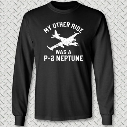 NavyHumor Long-sleeve Black / S My Other Ride Was A P-2 Neptune Long Sleeve Tee