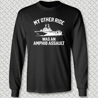 NavyHumor Long-sleeve Black / S My Other Ride Was An Amphib Assault Long Sleeve Tee