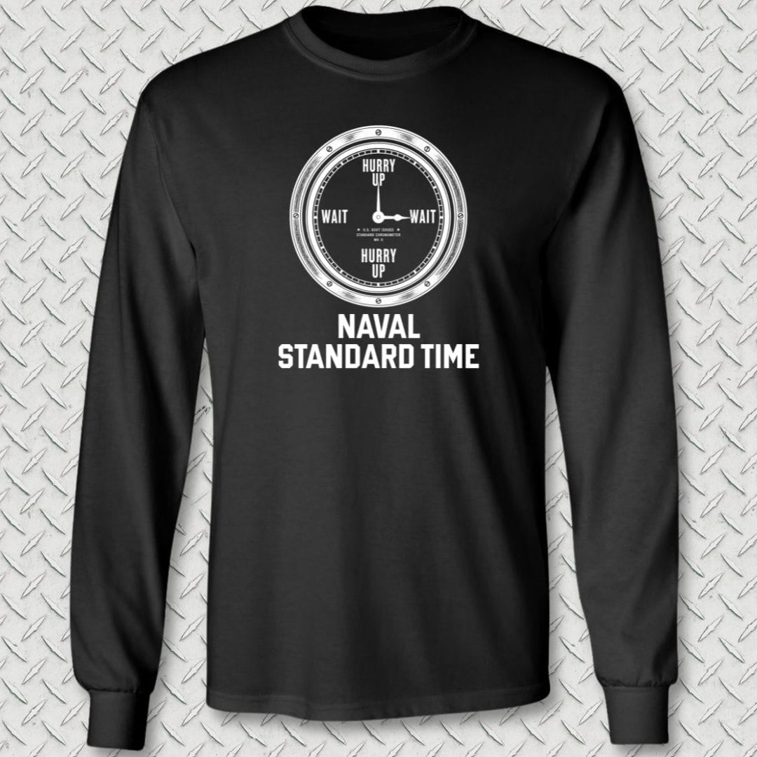 NavyHumor Long-sleeve Black / S Naval Standard Time Long Sleeve Tee