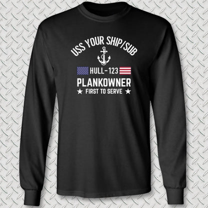 NavyHumor Long-sleeve Black / S Plankowner - Add Your Command Long Sleeve Tee