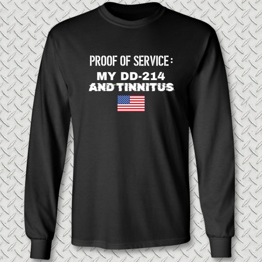 NavyHumor Long-sleeve Black / S Proof of Service (Flag) Long Sleeve Tee
