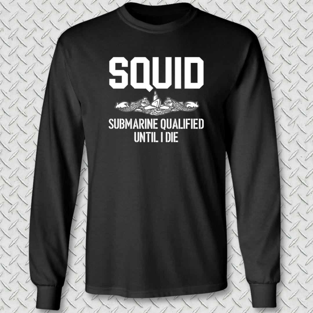 NavyHumor Long-sleeve Black / S SQUID - Submarine Qualified Long Sleeve Tee
