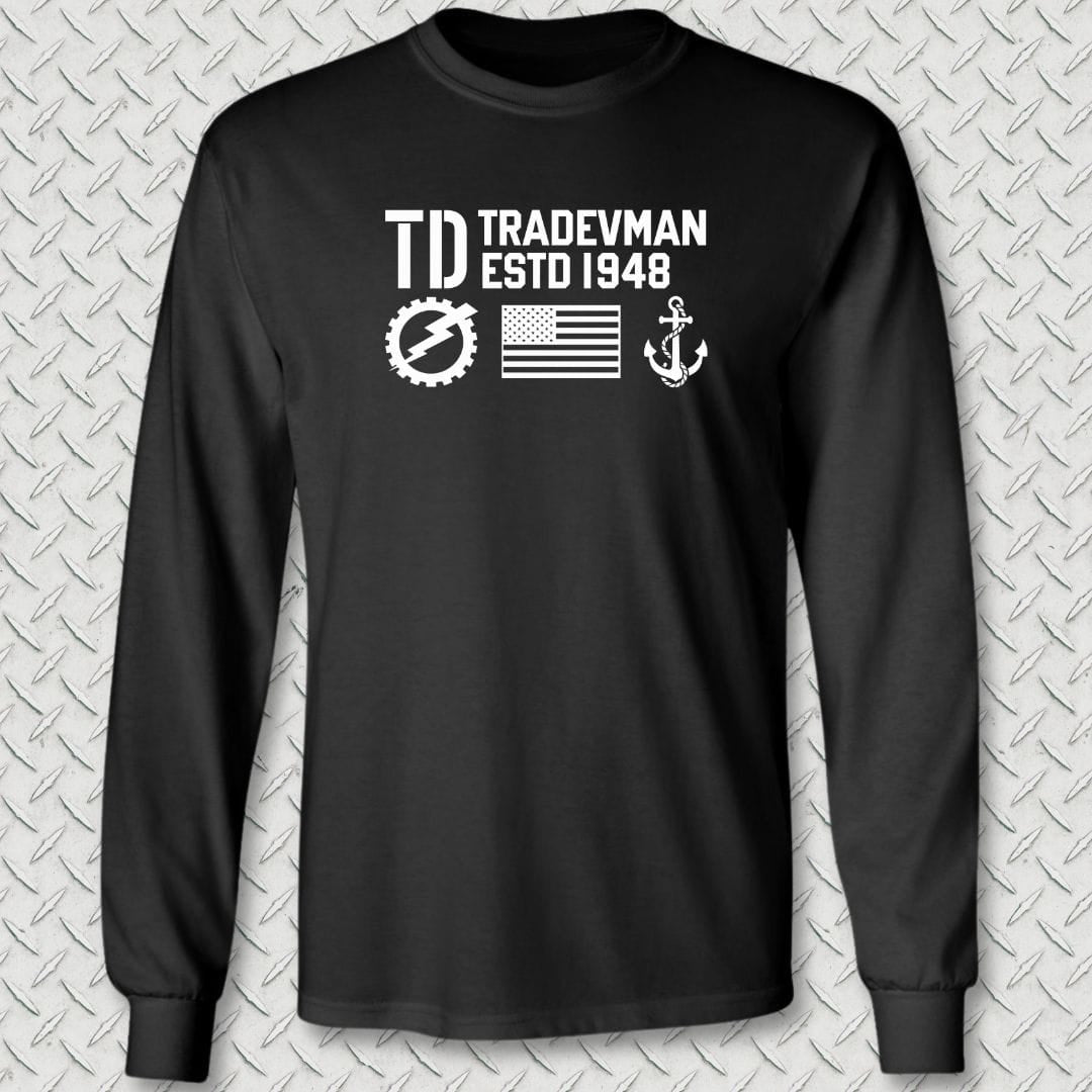 NavyHumor Long-sleeve Black / S TD - Flag & Anchor Long Sleeve Tee