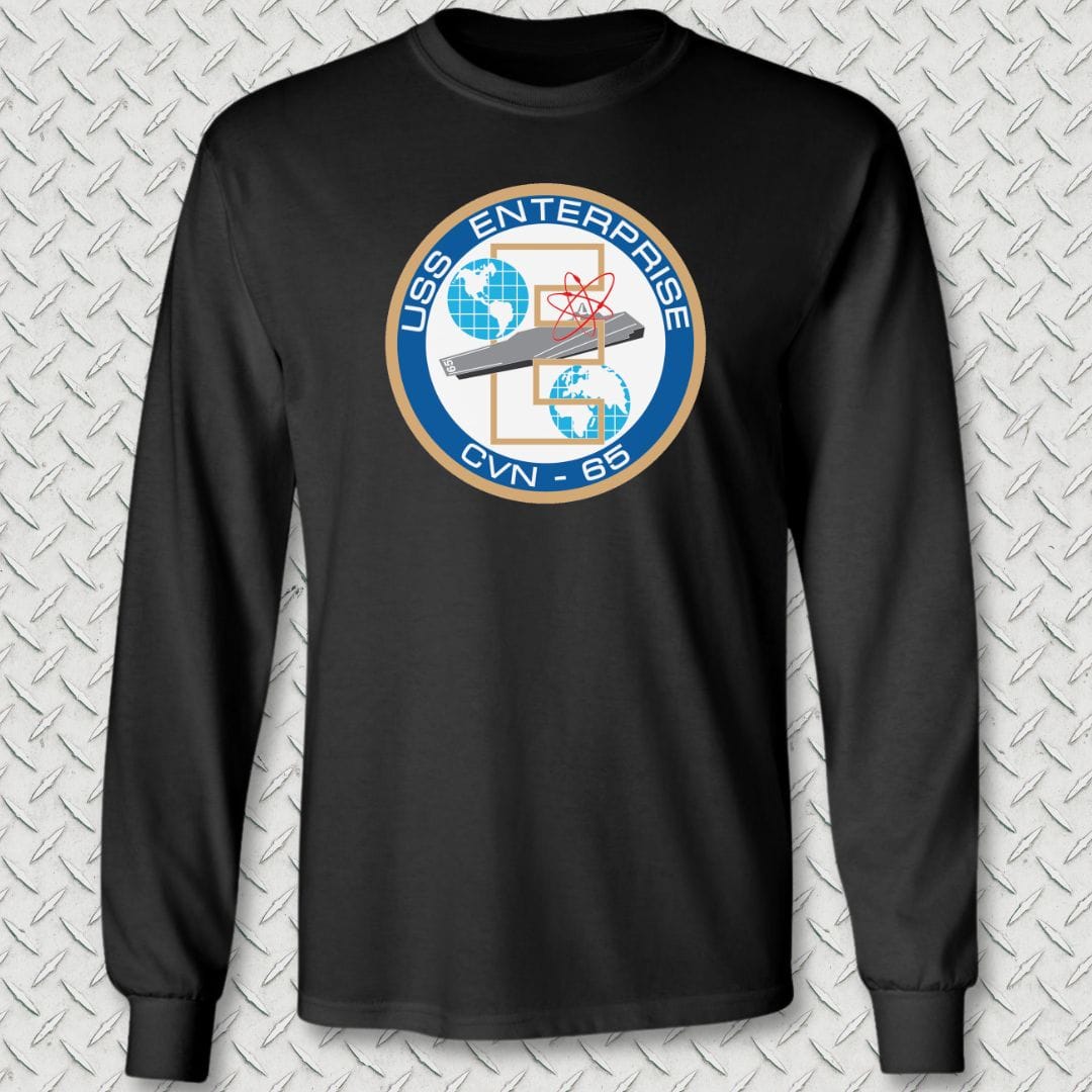 NavyHumor Long-sleeve Black / S USS Enterprise Crest Long Sleeve Tee