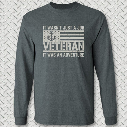 NavyHumor Long-sleeve Dark Heather / S Adventure Veteran Long Sleeve Tee