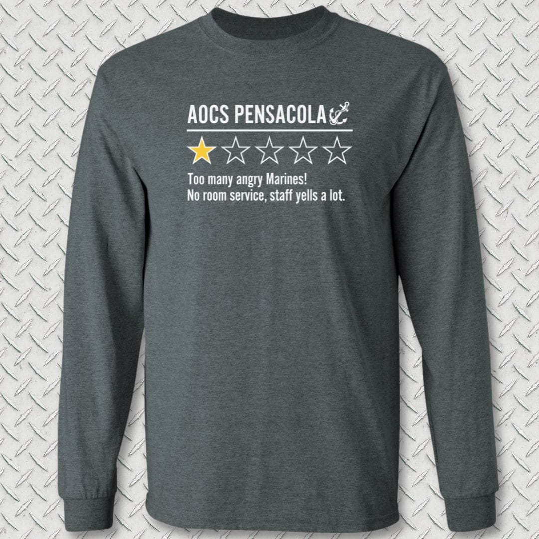 NavyHumor Long-sleeve Dark Heather / S AOCS Pensacola Review Long Sleeve Tee