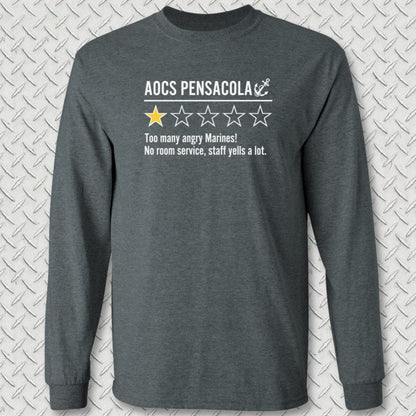 NavyHumor Long-sleeve Dark Heather / S AOCS Pensacola Review Long Sleeve Tee