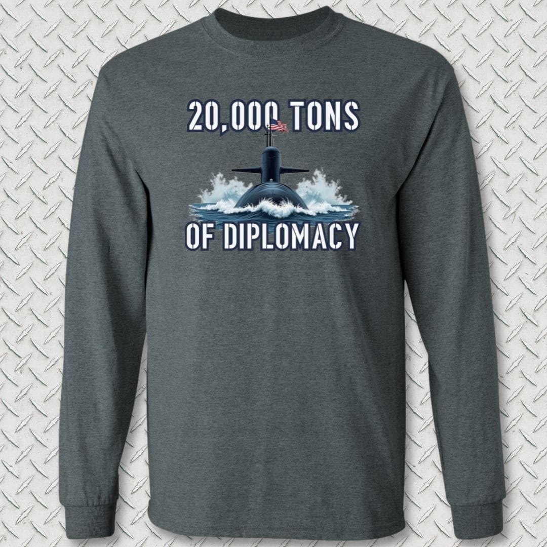 NavyHumor Long-sleeve Dark Heather / S Ballistic Diplomacy Long Sleeve Tee