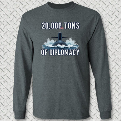 NavyHumor Long-sleeve Dark Heather / S Ballistic Diplomacy Long Sleeve Tee