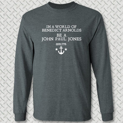 NavyHumor Long-sleeve Dark Heather / S Be A John Paul Jones Long Sleeve Tee